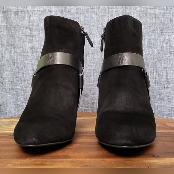 COLE HAAN Calico Zip Low Suede Boot NIKE Comfort Collab Black Size 8 - Picture 5 of 11